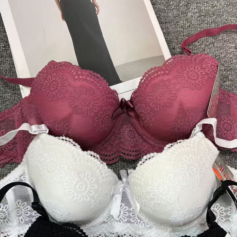 Low-Priced Manufacturer Wholesale Sexy Lace Casual Palm-Shaped Cup Thick Push-Up Bra