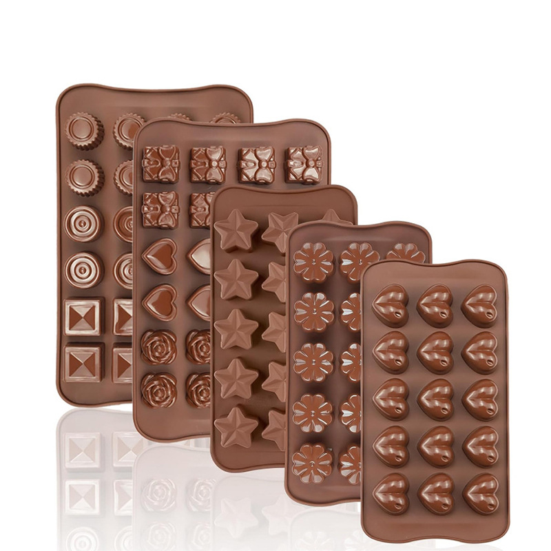 Molde de silicona de grado alimenticio para chocolate, bandeja de hielo con forma de corazón para dulces, molde para hornear pasteles, pudín y fondant