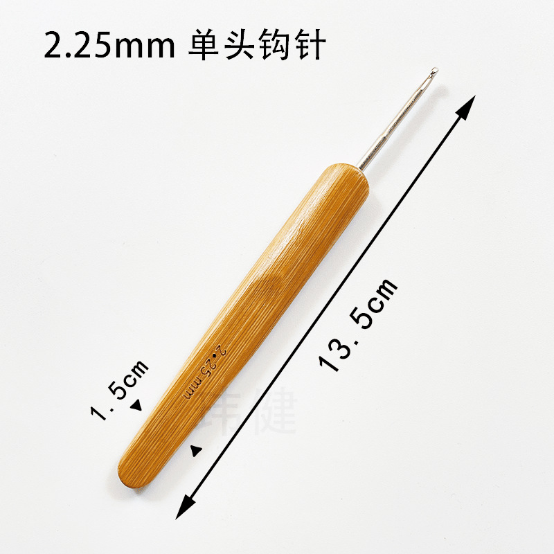 Mango de bambú crochet cabeza de metal crochet mango de bambú aluminio ganchillo suéter aguja coque ganchillo carbonizado fábrica al por mayor