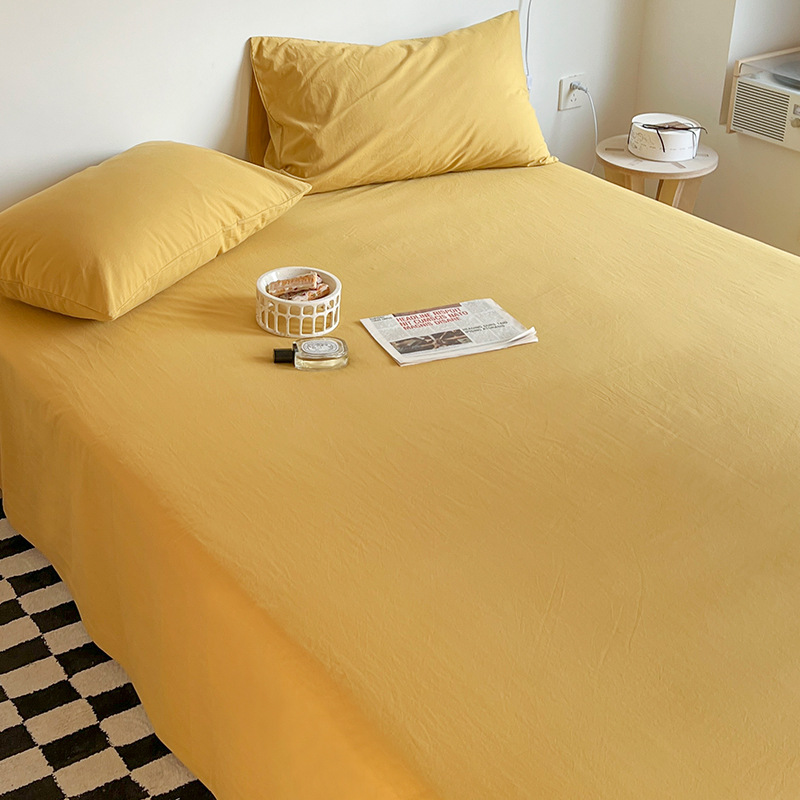 Sábanas de algodón lavado de algodón pieza individual 100 sábanas de algodón puro dormitorio de estudiantes cama individual doble sábana juego de tres piezas 3