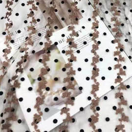 小清新网纱圆点植绒条纹蕾丝绣花布童装裙装面料mesh lace fabric