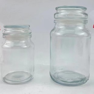 New 400ml 800ml Glass Tea Can with Matching Glass Sealing Lid Storage Can Export Coffee Bean Can