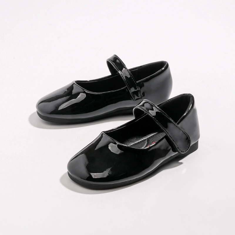 Новая черная кожаная обувь для девочек, обувь для выступлений, обувь для принцессы, Маленькая кожаная обувь, детская Однослойная обувь на мягкой подошве, школьная обувь