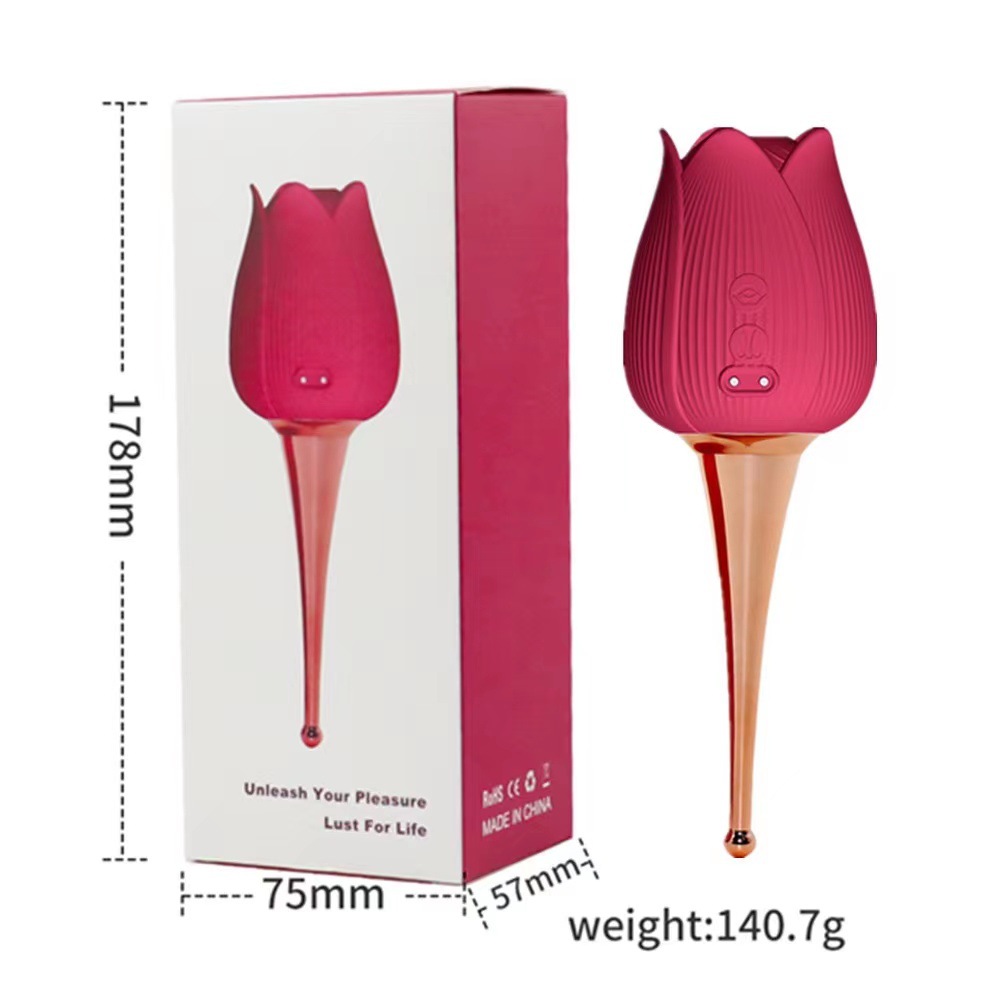 Rose Lotus Vibrator with Suction and Vibration, Silicone Rechargeable Adult Toy for Women — detail image 12