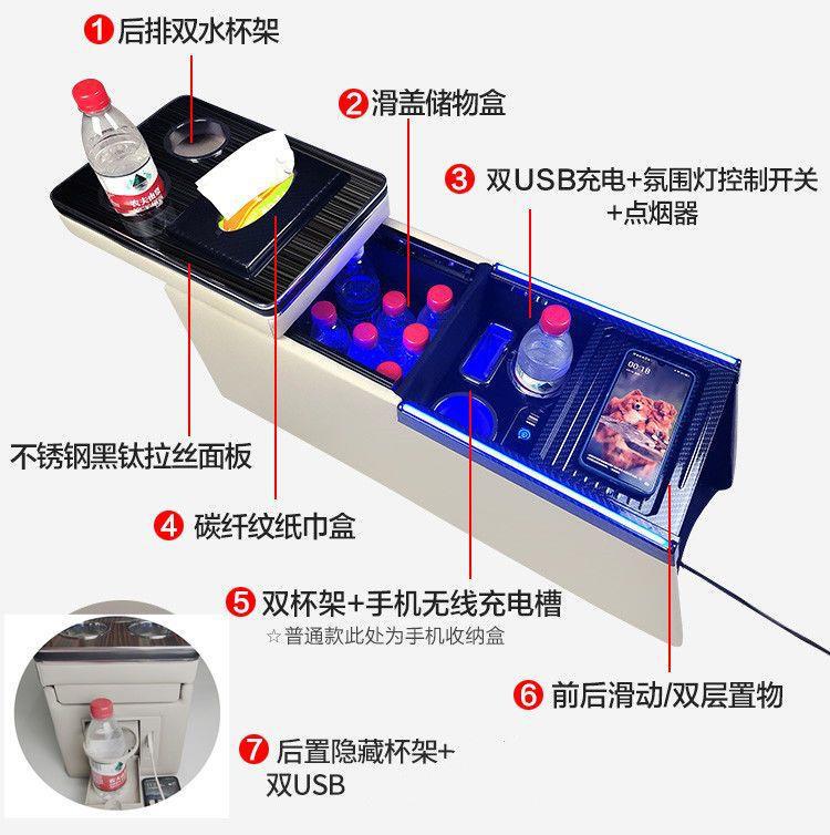 Buick Gl8 Armrest Box 02-23 Model Gl8 Lu Zun Old Model Central Control Armrest Storage Box Modification Accessories