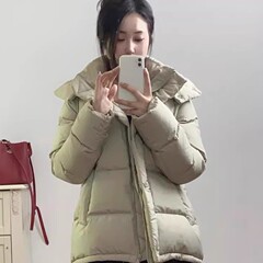 lulu原标泡芙白鸭绒经典五格轻暖不压身可拆卸连帽保暖羽绒服外套