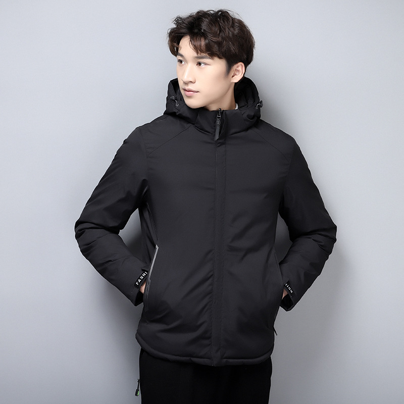 El comercio exterior de algodón acolchado abrigo de los Hombres Nuevo abrigo de invierno desmontable sombrero suelto abajo abrigo de algodón acolchado de doble cara engrosada más tamaño de la capa