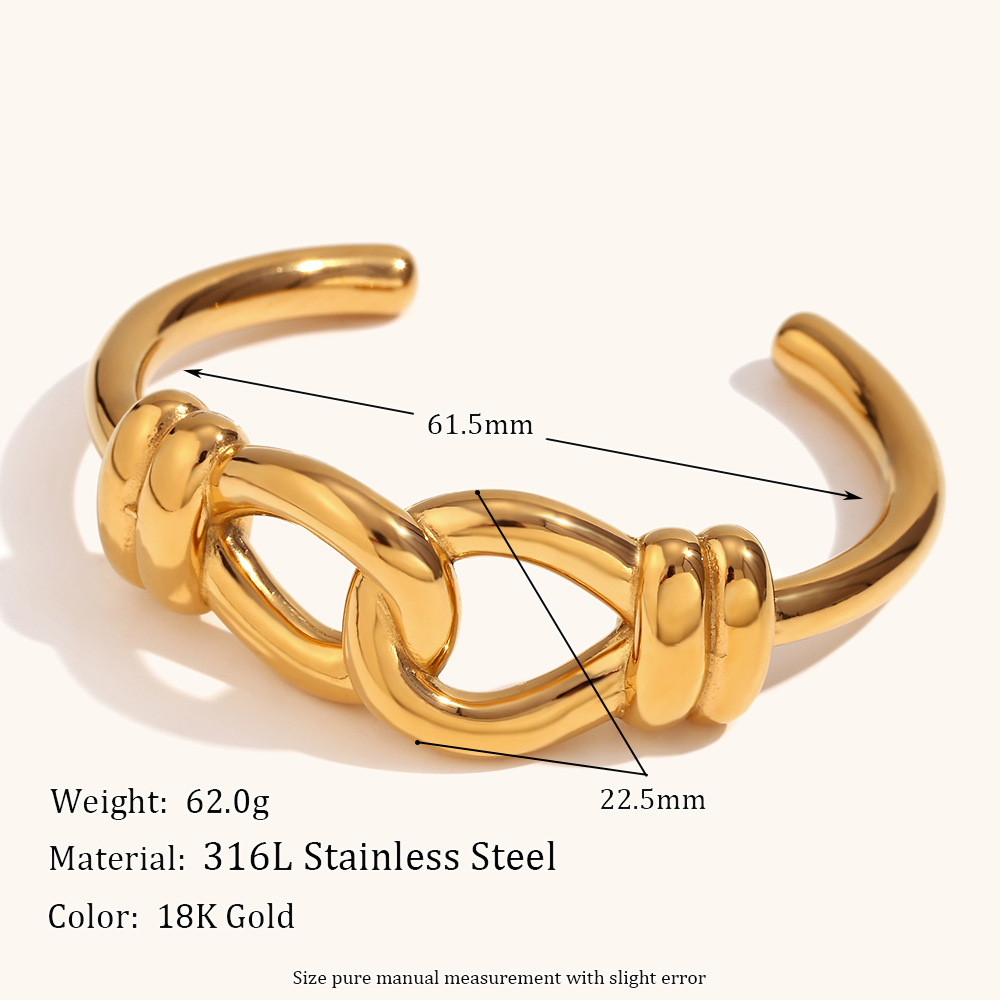 Acier Inoxydable Plaqué Or 18K Décontractée Géométrique Bracelet display picture 2