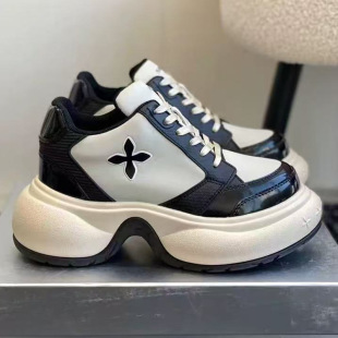 Zhao Rusi Same Style 2025 Spring New Thick-soled Panda Casual Lace-up sneaker Cruciferous Torre Shoes Women's Shoes