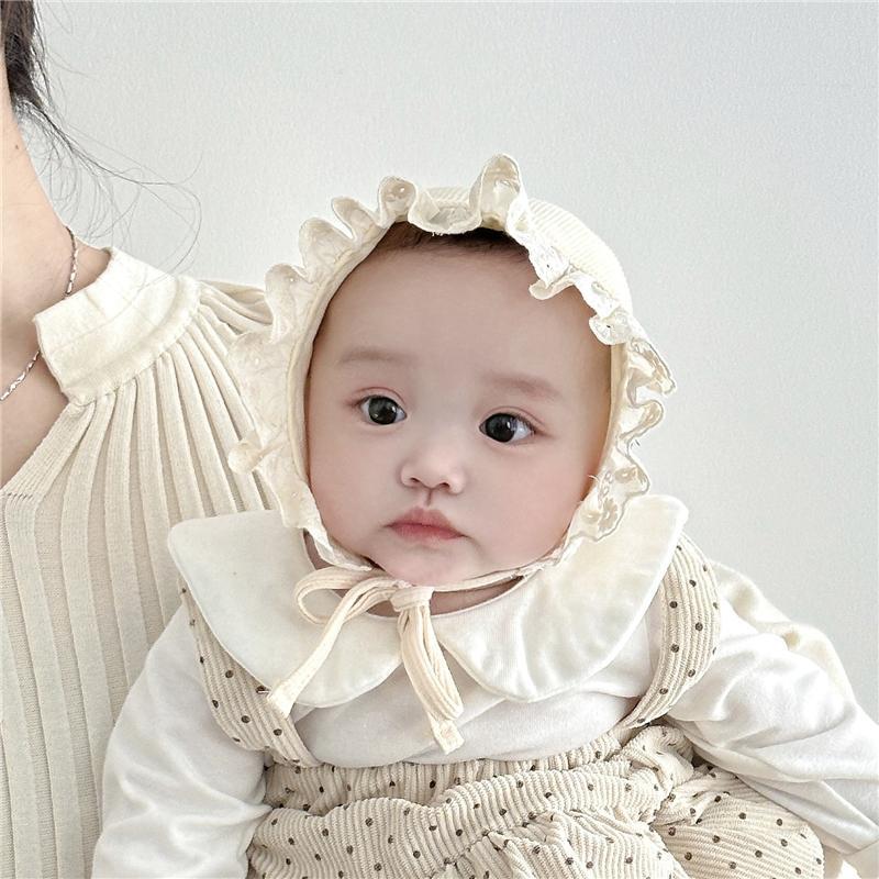 3-12 Meses de primavera y otoño delgado lindo super adorable algodón primavera recién nacido mes pequeño sombrero de la princesa de la corte