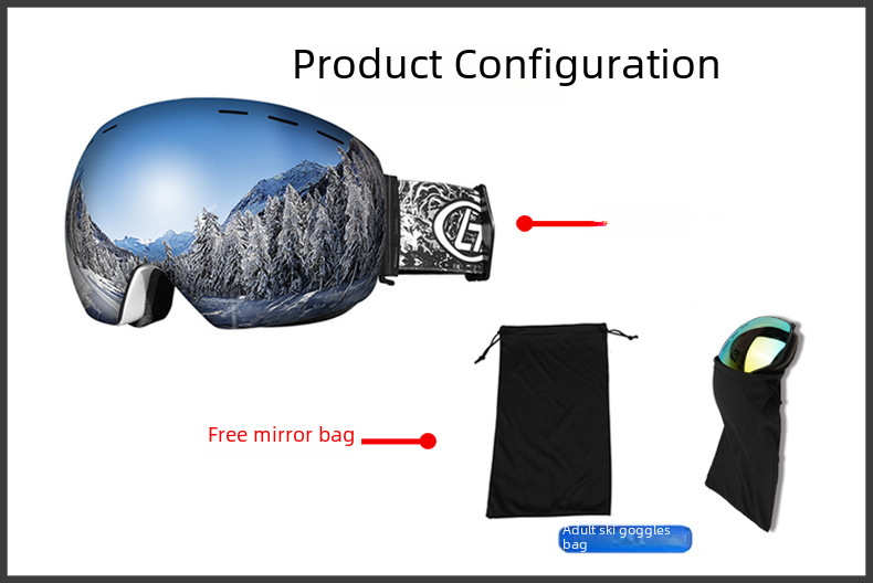 Ski goggles Double-layer anti-fog spherical ski glasses for men and women for outdoor mountaineering windproof eye protection Mirror Gear_voghion.com