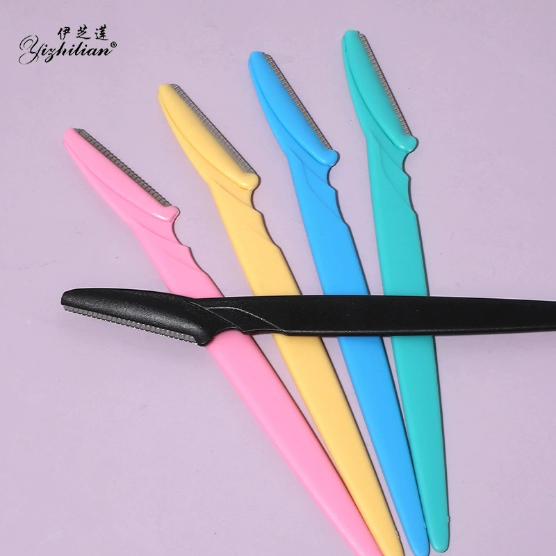 Eyebrow Razor Facial Trimmer, Stainless Steel Blade, Compact Color Handle (black/pink/blue/green/yellow)