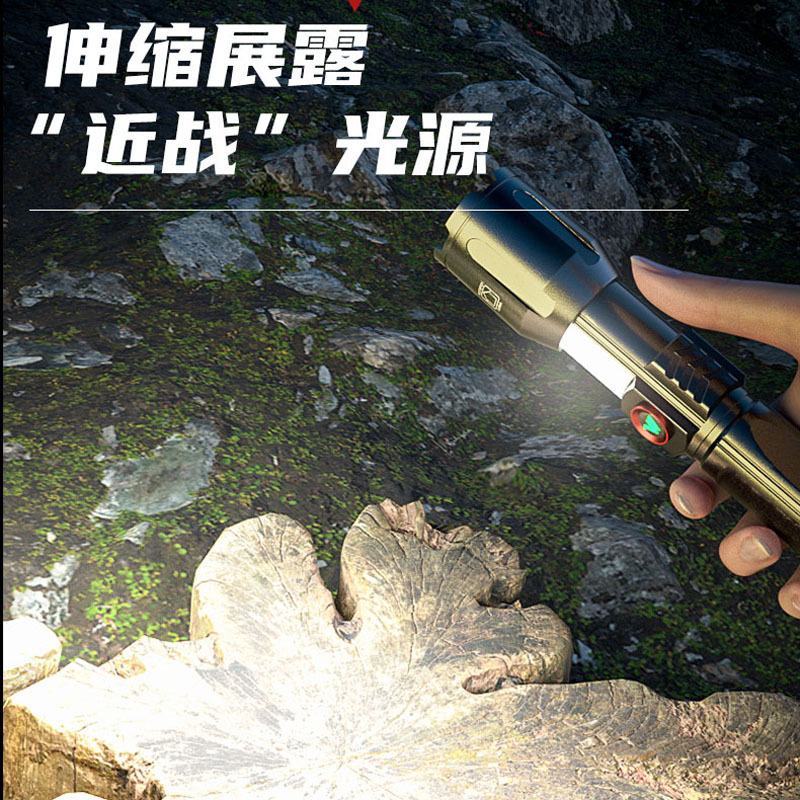 Nuevo blanco linterna láser recargable largo tiro km iluminación al aire libre linterna multi-función linterna