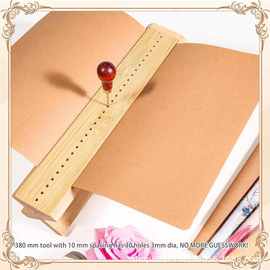 竹制装订书器木制书本装订套件书籍爱好者打孔支架纸张文件装订器