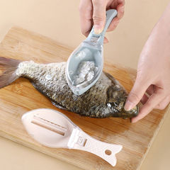 New manual fish-shaped fish scale planer household kitchen fish scale fish-shaped fish scale remover planer with cover