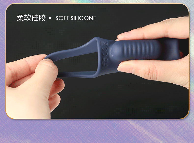 Remote Control Vibrating Double-Ring Lock Ring Silicone Penis Sleeve — detail image 10