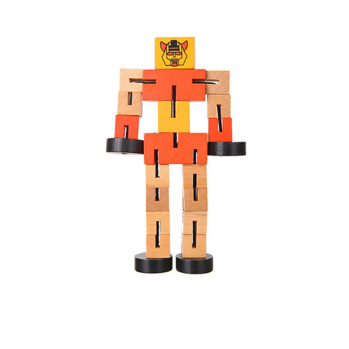 Variety Cube Rubik's Cube Robot Wooden Deformation Puzzle Olympiad Intellectual Toy Primary School Students 3-9 Years Old Teaching Aids