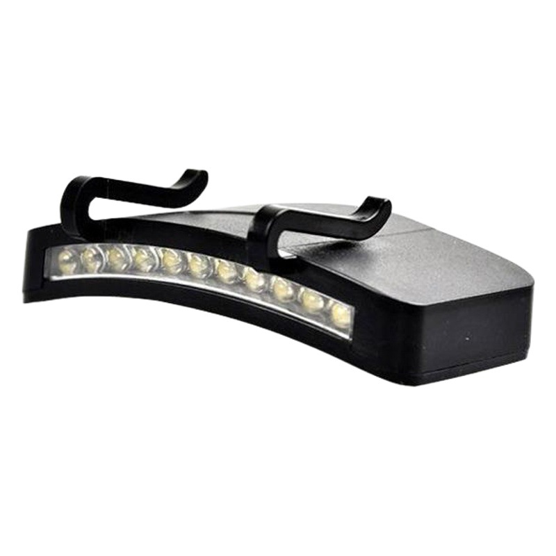 Pesca nocturna conveniente 11LED luz de clip de sombrero súper brillante 3aaa batería seca luz de sombrero de trabajo de senderismo al aire libre ultraligera