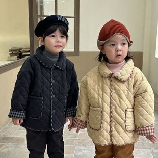 Autumn and Winter Children's Cotton-padded Coat Two-sided Wear Women's Children's Wear Corduroy Boy's Cotton-padded Coat 2024 New Baby's Cotton-padded Jacket