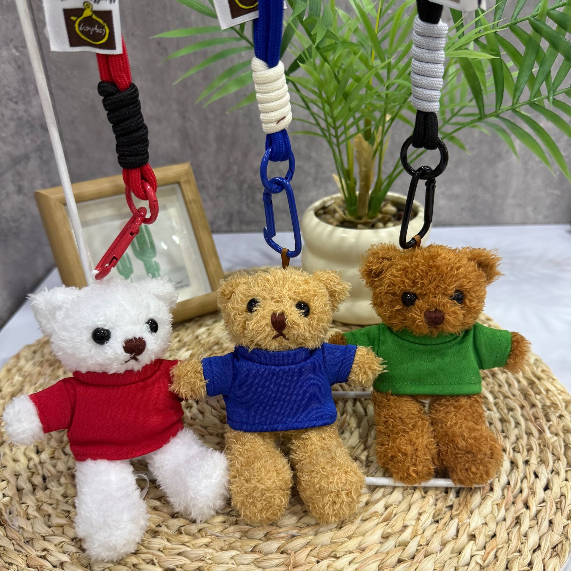 Teddy Bear juguete de peluche colgante llavero se puede imprimir LOGO Teddy Bear muñeca vestir Teddy Bear muñeca agarrar máquina de muñeca
