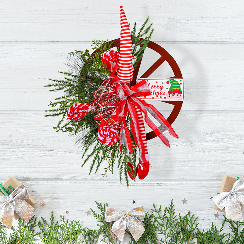Décorations de Noël Guirlande de roue de Noël Guirlande de pied d'elfe créative Pendentif Décoration de Noël à suspendre_voghion.com