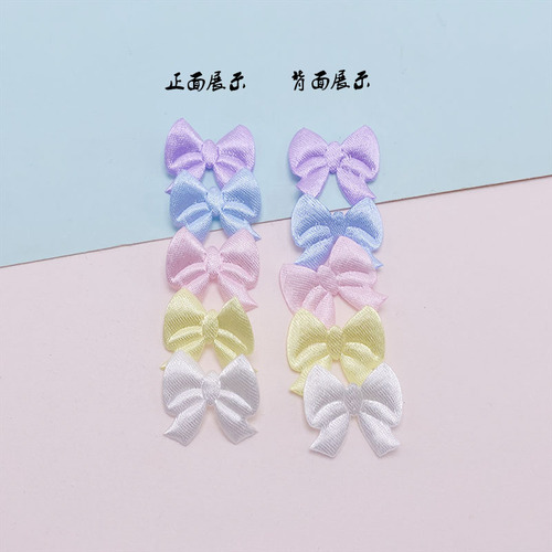 Ultrasonic Embroidered Satin Bow Hair Accessory for Shoes Socks Clothes Decorations Greeting Card Decoration Double-Sided Fabric Craft