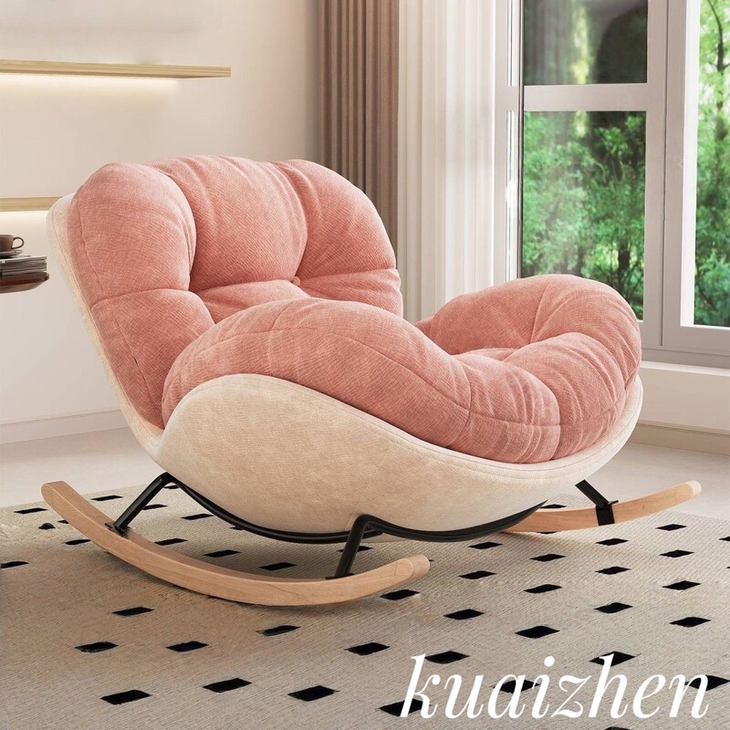 Rocking Chair Cloud Cream Lazy Style Eggshell Lazy Sofa Balcony Recliner Home Leisure Girls' Internet Celebrity Sofa