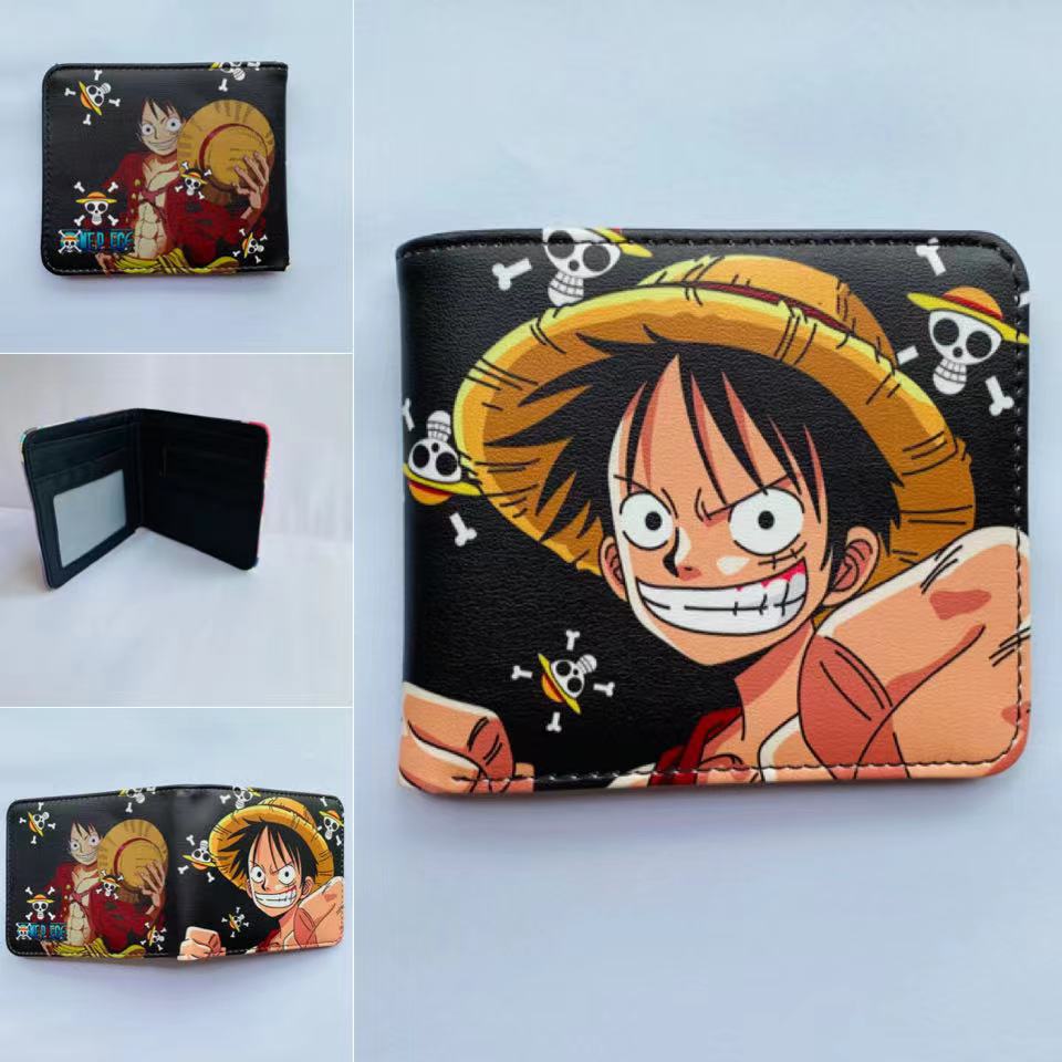 One Piece One Piece Cartera de dibujos animados japoneses Luffy Choba Solon plegable estudiantes PU cartera de cuero corta
