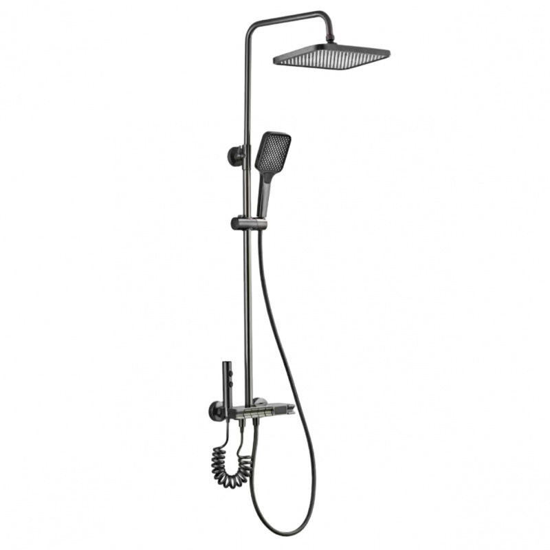 Gisto gris pantalla digital luz de atmósfera ducha conjunto de ducha ducha baño doméstico ducha de ducha boquilla de presión boquilla de ducha
