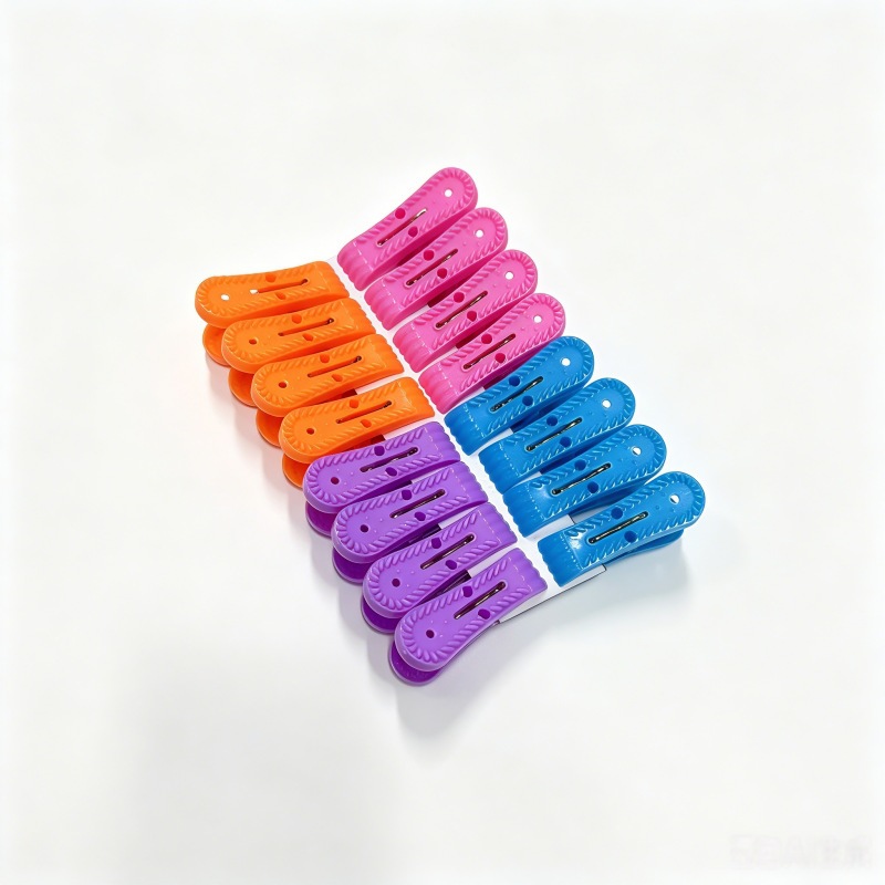Hot-Selling Thickened Clothespins for Foreign Trade, Multi-Color Spring-Loaded Plastic Clips for Drying Underwear and Socks
