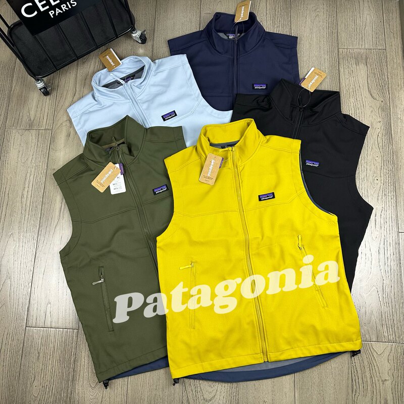 pata巴塔秋冬季户外防风防泼水软壳外套纯色立领加绒宽松马甲背心|undefined