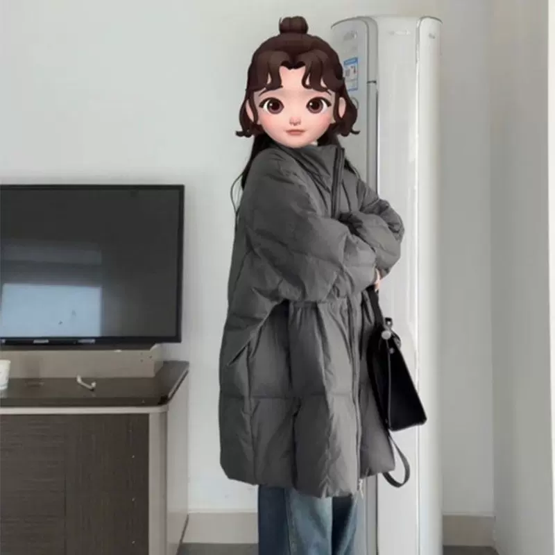 2025年新羽绒棉服女冬季韩版中长款棉袄宽松休闲加厚潮流棉衣外套