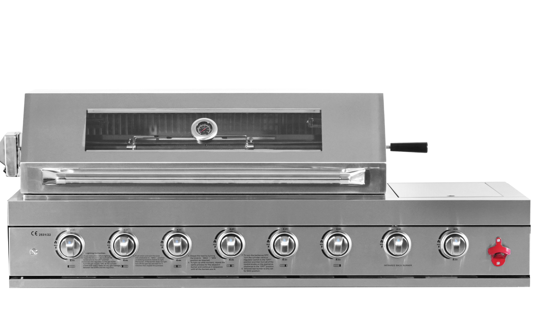 Europa y América patio jardín parrilla parrilla portátil acero inoxidable incrustado parrilla de gas al aire libre