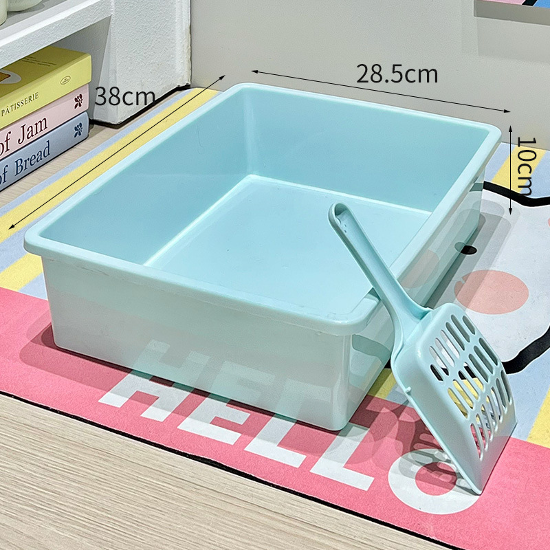 猫トイレ 大型半密閉型猫トイレ 厚みのある長方形の猫トイレ 猫の掃除 猫のうんちボックス|undefined