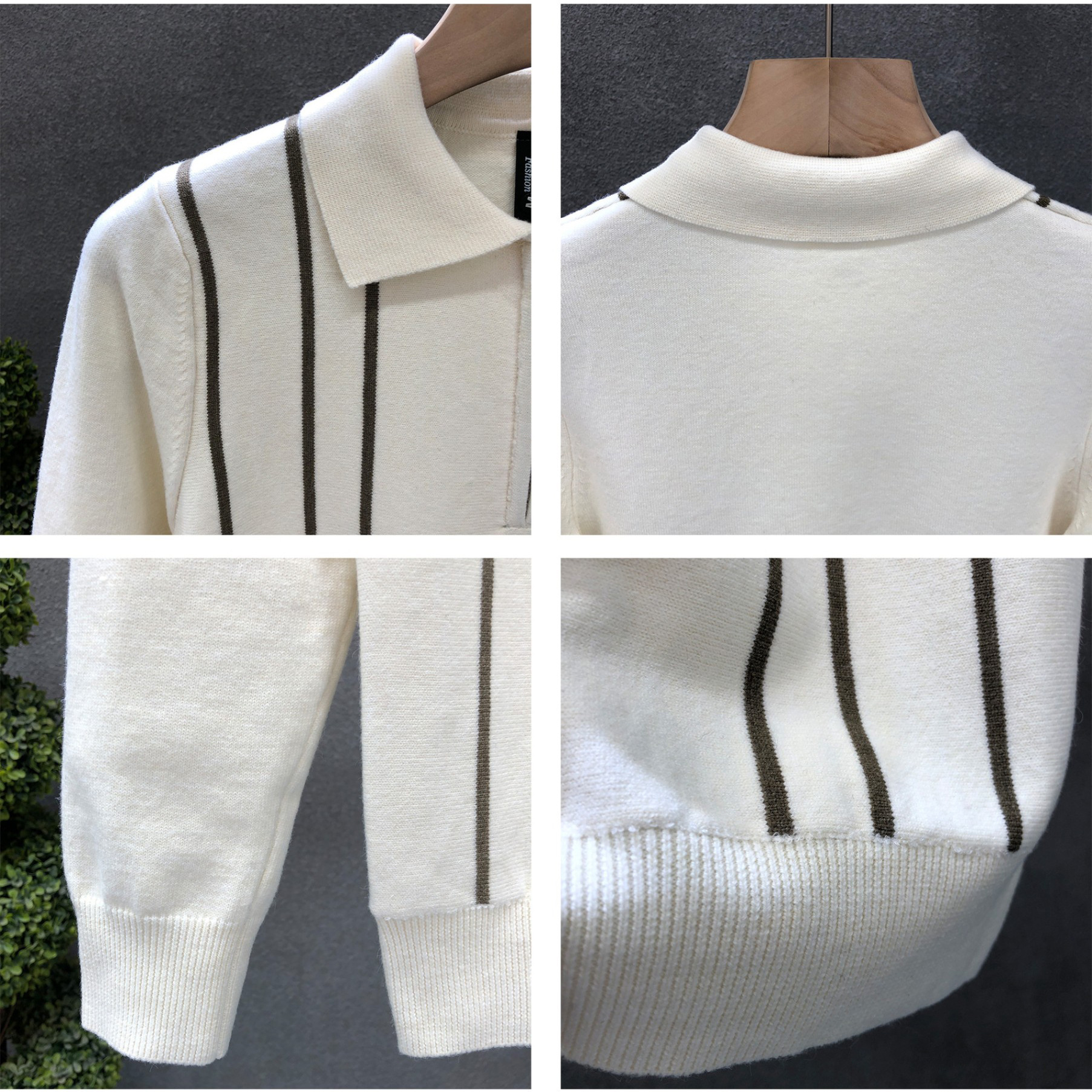 Explosiones transfronterizas de tamaño grande europeo polo camiseta de punto con solapa suéter hombre medio cremallera fábrica de negocios al por mayor