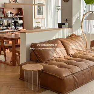Wanteng Internet-Famous Cream-Style Tofu Lazy Sofa, Italian-Style Small Apartment Rental Living Room Straight Row Square Single Wanteng