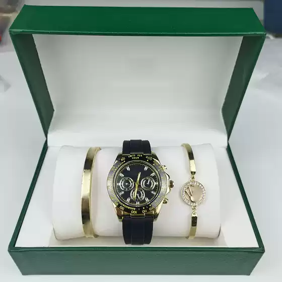 Laojia Di Tongna Quartz Watch Three-Piece Set with Packaging Jewelry Watches Set ‌   Ag017