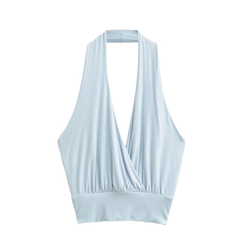 Korean-Style Sweet and Youthful Light Blue Tank Top for Women, 2026 Summer New Niche Simple Versatile Sleeveless Top