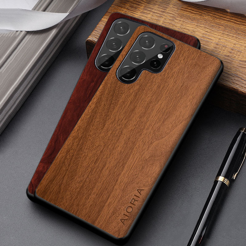 For [Samsung] Galaxy S24 Ultra Sam S23 A34 retro wood grain phone case