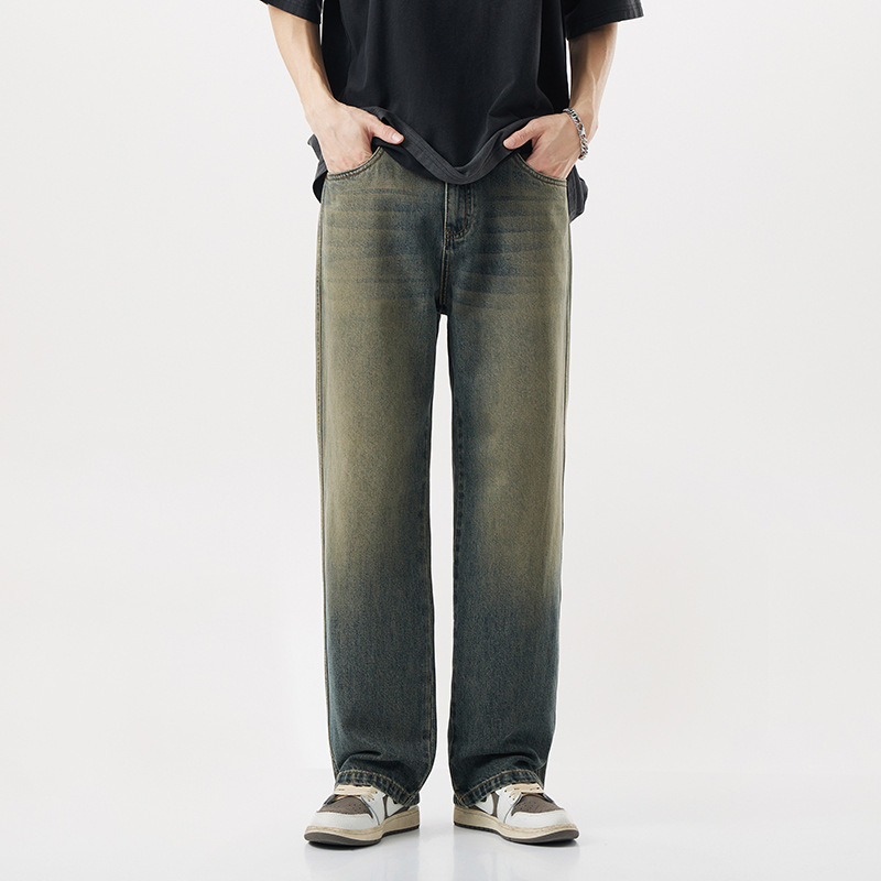 Summer retro loose straight jeans