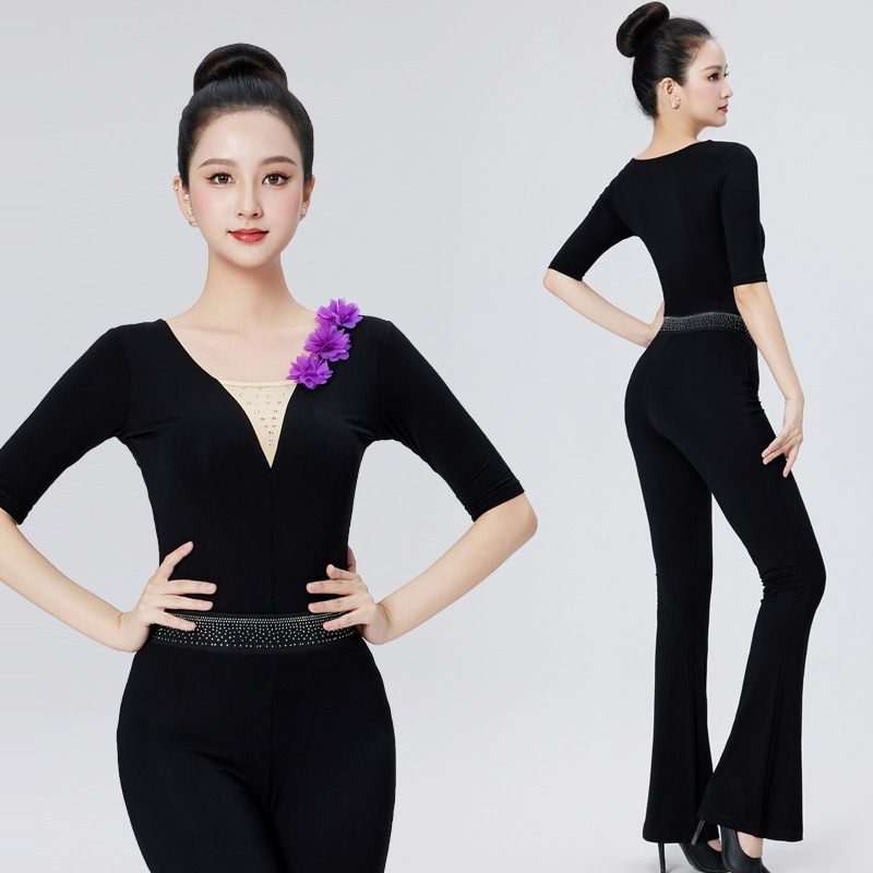Body Suit Suit, High-End Body Etiquette Model Catwalk Training Top, Classy Instructor Dance Practice Suit for Women