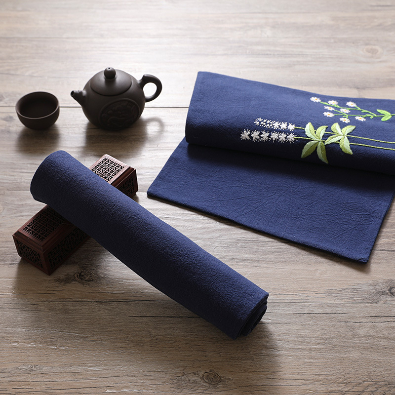 DIY bordado hecho a mano paquete de material conjunto de tela estera de té montaña chino loto libélula regalo creativo bordado