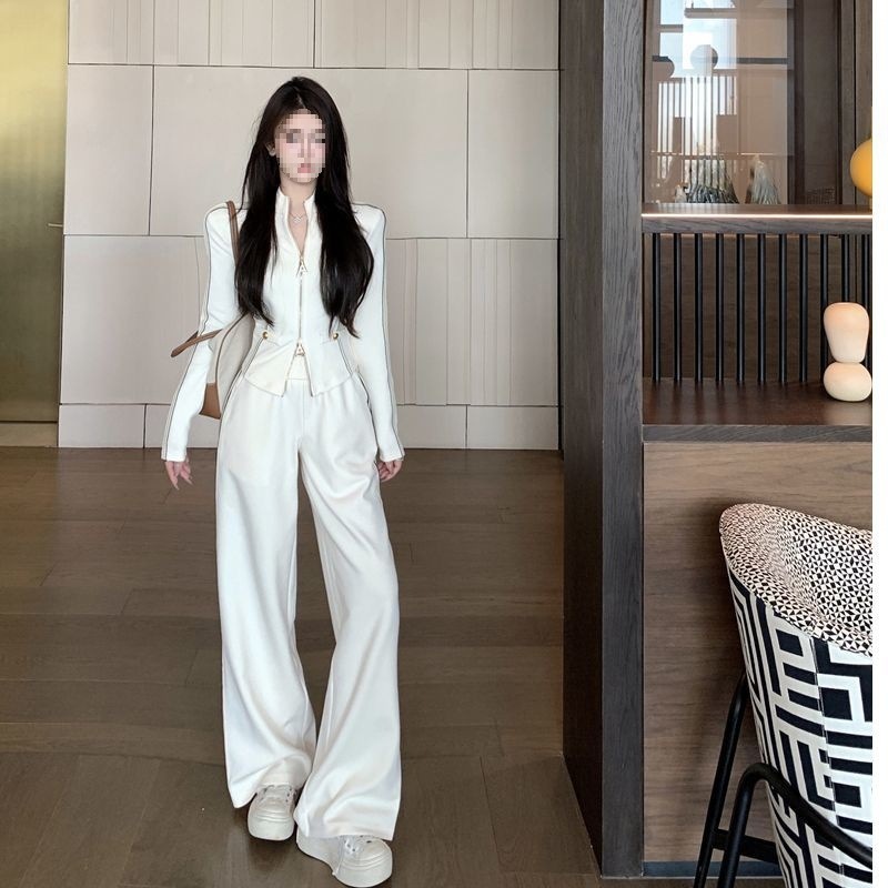 G7X小香风气质外套休闲运动套装女秋春季阔腿拖地裤两|undefined