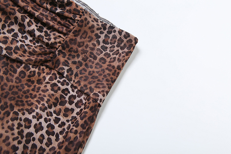 Spring Sexy Waist Trimming Contrast Color Sleeveless Leotard High Waist Leopard Print Trousers Two Piece Sets