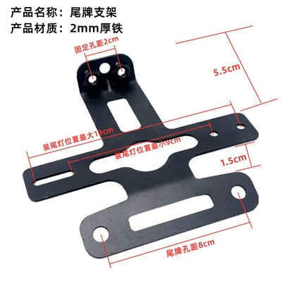 Bicycle License Plate Tail Light Holder: Electric vehicle fender