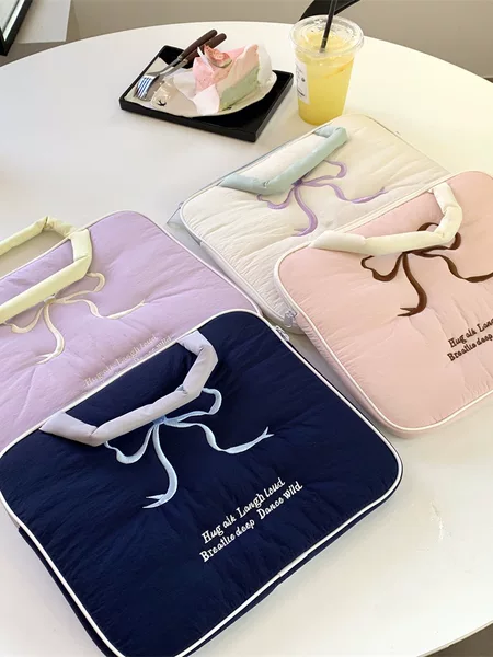South Korea ins cute embroidered bow ipad tablet 11/13/15 inch laptop storage bag