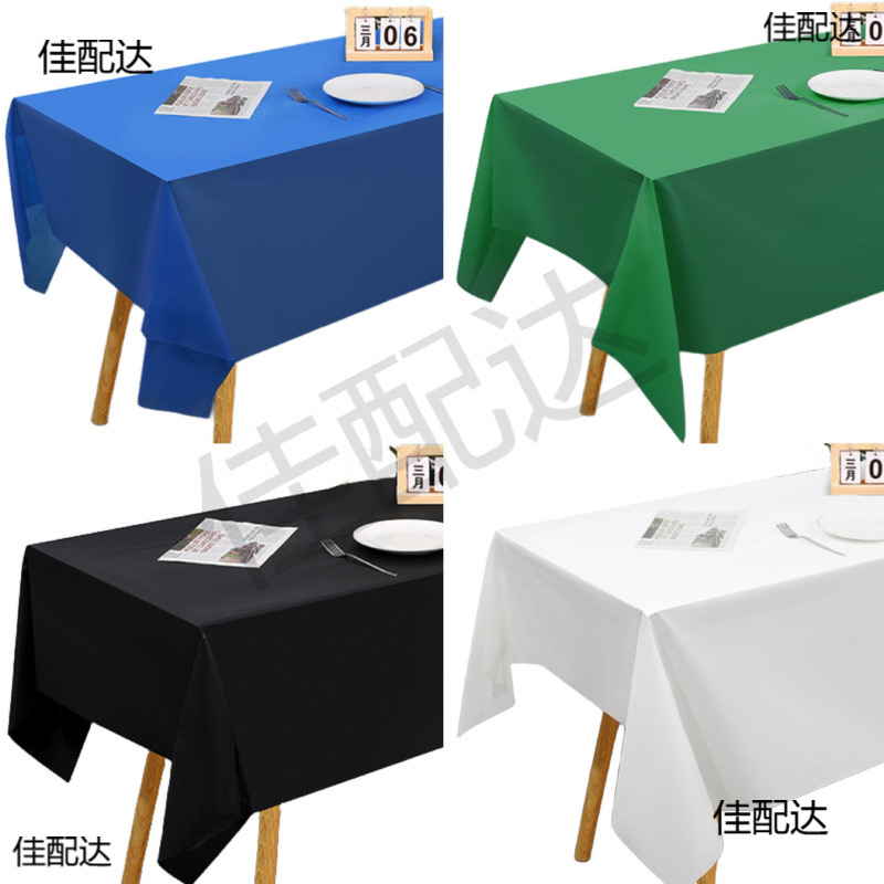 Factory direct disposable PEVA plastic solid color tablecloth thickened party tablecloth in stock cross-border tablecloth for tablecloths