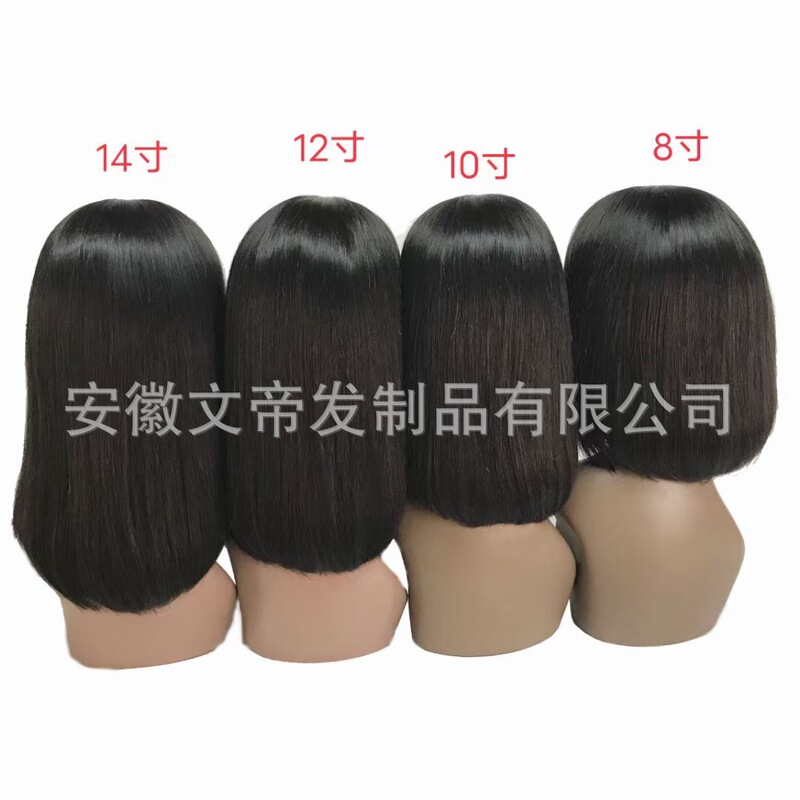 Cross-Border Direct Sales European and American Wigs Women's Wigs Short Straight Hair Bobwig African Hot Selling Cheap Humanhair