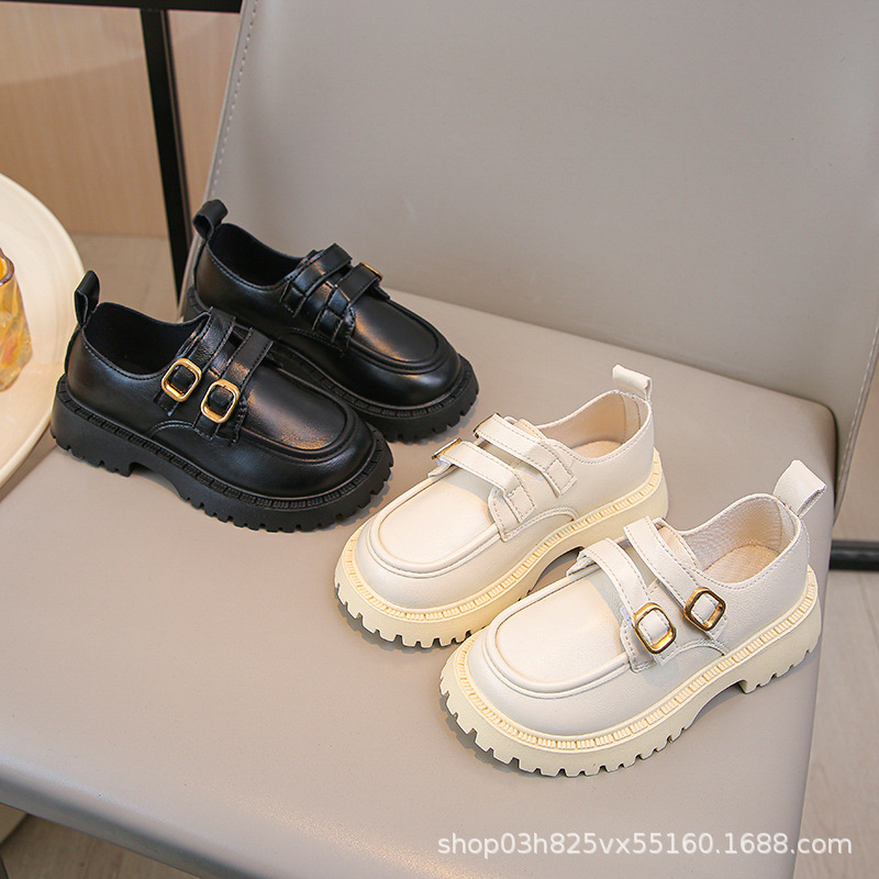 Girls Leather Shoes 2025 New Spring and Autumn Children's Black Loafers British Stylish Performance Dancing Flat Princess Shoes