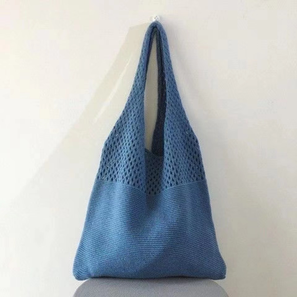 2022 verano nuevo estilo coreano bolsa de malla bolso de compras malla hueco bolsa de playa bolso de hombro de las mujeres